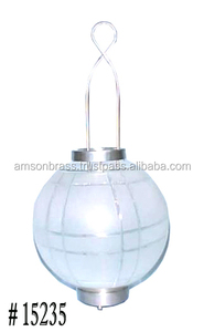 Bougie murale ancienne en fer et verre bleu, à Base de bougies - Product Image 4