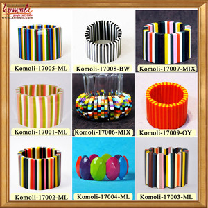 Bracelet personnalisé à rayures larges en résine, bijoux superposables et extensibles - Product Image 6