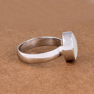 Anillo de piedras preciosas de piedra lunar arcoíris blanco genuino Solid925 Anillo clásico de plata esterlina Mayorista de joyería Fabricación CASA DE PLATA - Product Image 3