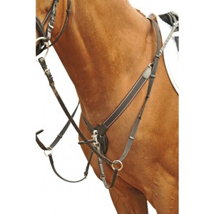 Martingale de course anglaise en cuir marron foncé de haute qualité Bel état propre Chêne noir surélevé Fantaisie Couture Cheval Tack - Product Image 2