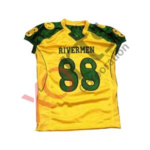 Camiseta de fútbol americano personalizada, Sarga de aparejos bordados con número de nombre, técnica impresa, transpirable, de talla grande - Product Image 1