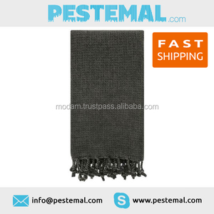 Logo personnalisé broderie qualité fait doux coton Fouta serviettes à séchage rapide Pestemal Gordion tissé techniques conception unie - Product Image 2