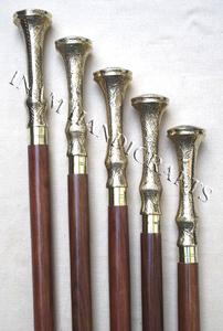 Bastón de madera hecho a mano con perilla de latón, palo para caminar de madera con mango de latón, para ancianos - Product Image 2