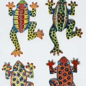 งานศิลปะประติมากรรมโลหะเฮติทำด้วยมือกบเขตร้อนสีสำหรับตกแต่งบ้าน - Product Image 1