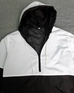Chaqueta cortavientos blanca y negra para hombre Chaqueta de poliéster 100% personalizada Fabricante de chaquetas de moda cortavientos - Product Image 4