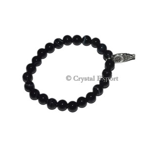 กำไลข้อมือพลอยโอนิกซ์สร้อยข้อมือลูกปัดงานประดิษฐ์รูปนกฮูก - Product Image 1