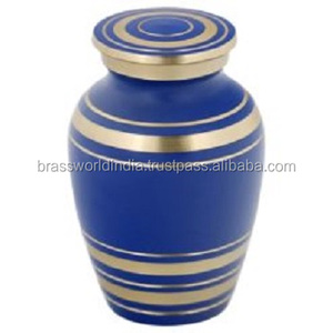 Urna Funeraria de Metal Estilo Americano Color Azul Lavanda para Recuerdos de Bebé, Suministros Funerarios BRASSWORLD INDIA - Product Image 1