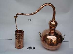 Alambics en cuivre poli fabriqués en cuivre pur pour les huiles essentielles, toutes tailles disponibles, alambic en cuivre - Product Image 3