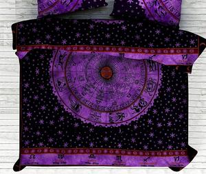 Comforter Nữ Hoàng Kích Thước Có Thể Đảo Ngược Duvet Cover Set Đẹp Cotton Mặt Trời Mặt Trăng Hoàng Đạo Bộ Đồ Giường Handmade Của Ấn Độ Consigners - Product Image 3