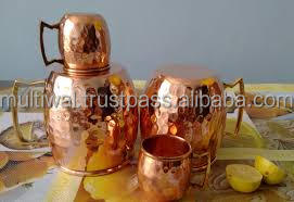 Set of 2 Pcs Excellent Quality Hammered Finished Copper <b>Beer</b> Mugs With Straws Shot Glass and Spoon for Bar Hotel Drink Ware Item - Product Image 3