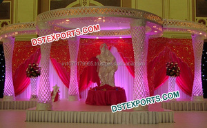 Mandap de mariage en cristal avec motif papillon, décorations élégantes pour mandap de mariage, fabricant de mandap en fibre de cristal pour mariage indien au Royaume-Uni - Product Image 2