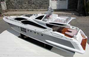 Modelo de Barco de Madera AZIMUT GRANDE 120SL, Elegante Embarcación Artesanal para Exhibición o Colección - Product Image 4