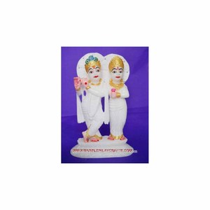 Radha Krishna Murti en marbre blanc, magnifique, - Product Image 1