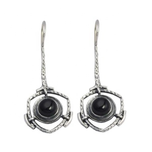 Pendiente de piedras preciosas de ónix negro Natural sólido 925 pendientes de joyería de plata esterlina para mujer moda - Product Image 1