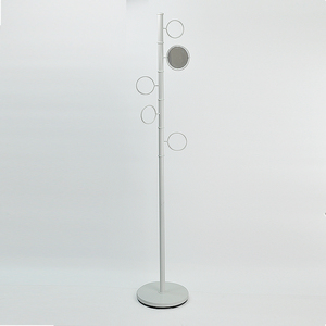 Perchero de diseño giratorio con forma de círculo redondo blanco de metal - Product Image 1