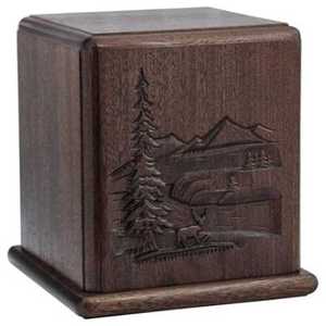 Caja de ataúd conmemorativo de Cactus de estilo americano/europeo antiguo, urna de madera grabada para cenizas de adultos, suministros funerarios de cremación - Product Image 2