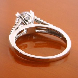 2.00 Carat White Genuine Moissanite Split Shank Style <b>Ring</b> in 14k Real Gold - Product Image 3