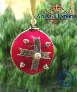 Boules suspendues indiennes faites à la main ornements décorations de Noël festives - Product Image 2