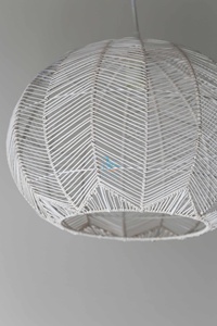 Contemporary <b>Cream</b> Rattan Wicker Basket Pendant <b>Light</b> <b>Shade</b> Rustic Farmhouse Minimalist Scandinavian Midcentury Mediterranean - Product Image 5