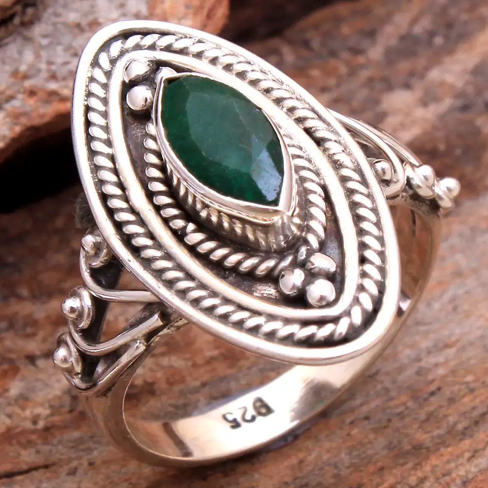 Sakota mina emerald ruby kashmir labradorite handmade gemstone 925 prata esterlina jóias anel de safira azul
