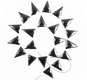 Belle pierre précieuse brillante 1 brin spinelle noire naturelle forme de Triangle à facettes perles de Briolett fabrication de bijoux faits à la main - Product Image 1