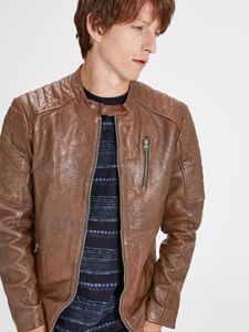 แจ็กเก็ตหนังเนื้อแกะแท้สำหรับนักขี่จักรยานสำหรับผู้ชาย - Product Image 6