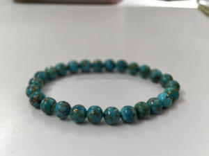 สร้อยข้อมือลูกปัดเทอร์ควอยซ์สีฟ้าเครื่องประดับสไตล์แฟชั่น - Product Image 2
