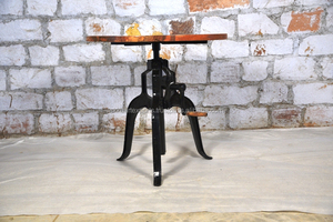 Mesa de manivela Industrial de madera maciza de la mejor calidad, barra de altura ajustable y mesa de comedor para restaurante, cocina al aire libre, uso en parque de Hotel - Product Image 4