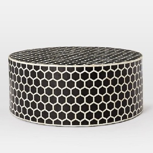 Table basse de style moderne de bonne qualité avec incrustation d'os de nacre - Product Image 4