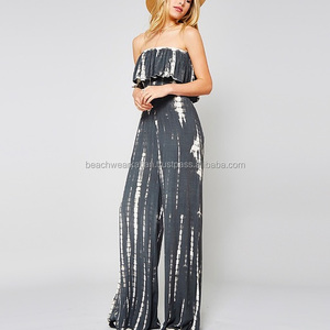 Exportador de Girl's Wear Jump Suite para Girl's Wear Rayon Tie Dye Ruffle Tube Play Suit - Product Image 2