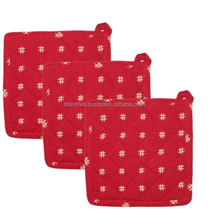 Manoplas de horno antideslizantes de alta calidad, soporte de olla resistente al calor hecho de algodón - Product Image 2