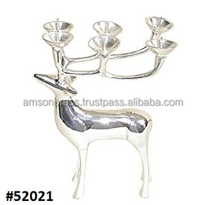 Beau bougeoir moderne en argent renne bougeoir en métal pour animaux - Product Image 3