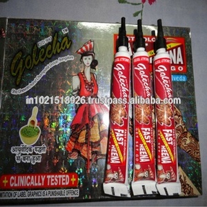 Hindistan GOLECHA kırmızı kına koni <span class=keywords><strong>Mehandi</strong></span> konisi vücut boyama geçici vücut sanatı - Product Image 1