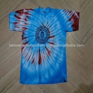 T-shirts pour hommes 100% coton tricoté tie-dye multicolores vintage respirants à manches courtes, imprimés en sérigraphie, vente en gros pour l'été - Product Image 2