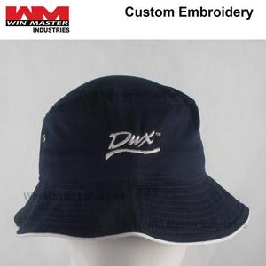 Sombrero de cubo azul marino bordado personalizado - Product Image 4