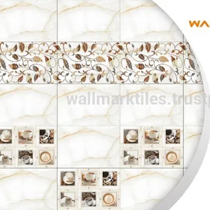 3D 벽 및 바닥 타일 인테리어 유약 세라믹 400x400mm 판매 금속 산 표면 장치 가족 색상 기능 재료