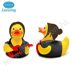 Canard en caoutchouc jaune, batteur de rock en plastique, cadeau promotionnel - Product Image 2