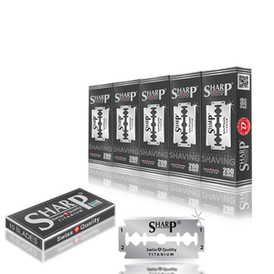 Cuchillas de Afeitar Desechables de Doble Filo SHARP TITANIUM DURABLADE, Calidad Suiza, Cuchillas de Acero Inoxidable para Hombre, Cuchilla de Afeitar de Seguridad para Barbería y Salón - Product Image 5