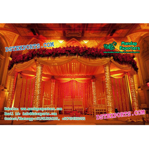 Boda imperial Fibra dorada Mandapam Boda Mandap Decoraciones Nuevo estilo Boda Mandap - Product Image 1