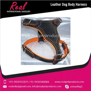 Arnés de cuero premium al por mayor para perros, acolchado en contraste, accesorios duraderos para mascotas, arnés para perros, accesorios para perros, arnés de cuero para perros - Product Image 2