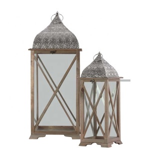 Linterna de vela de madera de lujo hecha a mano con metal y hierro nuevo diseño elegante artículo decorativo de boda para el hogar con logotipo personalizado - Product Image 6