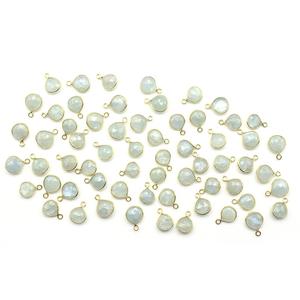 Pendentif en argent sterling 925 en forme de cœur aigue-marine plaqué or fabrication de bijoux faits à la main - Product Image 1