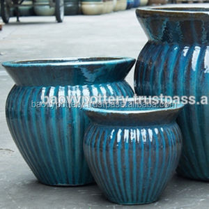 Clay <b>Ceramic</b> <b>Pots</b>, Outdoor <b>Ceramic</b> <b>Pot</b>, Set of 3 - Product Image 1