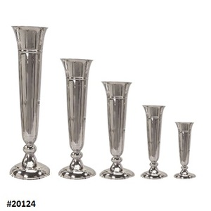 Jarrón de suelo de Metal para decoración de boda de hogar y la mejor calidad, jarrones de trompeta de pie decorativos de aluminio plateado - Product Image 1