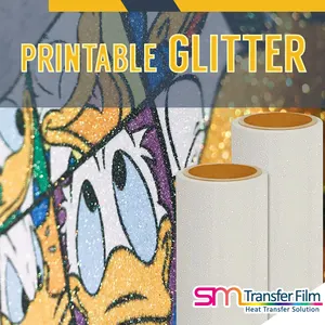 SMTF Vinyl Transfer Panas HTV Glitter Cetak untuk Garmen dan Penyiangan Mudah, Berbagai Macam Warna Buatan Korea