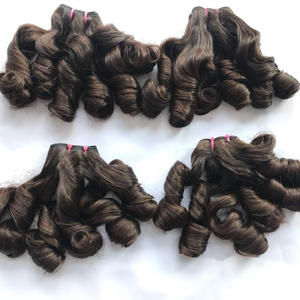 100% vietnamien vierge Remy cheveux Super Double dessiné Machine Double trame Fumi Style rebondissant miel brun cheveux tissage faisceaux - Product Image 1