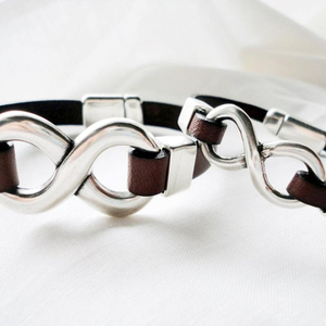Leather Wedding Anniversary, 2x Matching Bracelet - Product Image 1