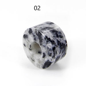 Cuentas de piedra Natural Orbicular jaspe, 14x8x5mm, cuentas de gran agujero, cuentas europeas para pulsera, IG0109 - Product Image 2