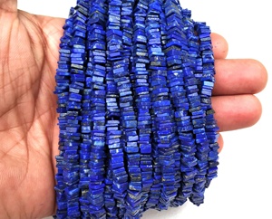 Pierre précieuse Lapis Lazuli bleu naturel lisse forme carrée perles Heishi 2019 vente en gros fabricant authentique haute qualité - Product Image 2