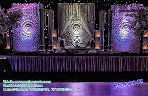 Majestuoso juego de paneles de cuero deslumbrante para decoración de bodas asiáticas, paneles superiores con mechones para ocasiones de fiesta - Product Image 5